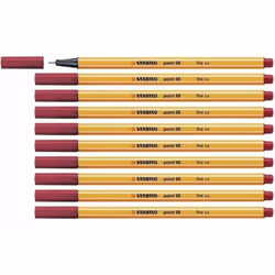 Liderpapel - confezione 10Pz Fineliner Point 88 Rosso Cremi