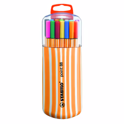 STABILO Pennarello Premium - point 88 - Zebrui - Astuccio da 15 - Colori assortiti, Multicolore, Multicolore, Arancione, Plas ...