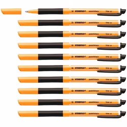 STABILO pointVisco, Penna in gel con cappuccio, Nero, Nero, Arancione, Fine, Rotondo, Medio