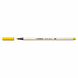 STABILO Pen 68 brush, Medio, 1 colori, Giallo, Punta del pennello, Fibra, Bianco, Giallo