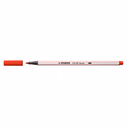 STABILO Pen 68 brush, Medio, 1 colori, Rosso, Punta del pennello, Fibra, Rosso, Bianco