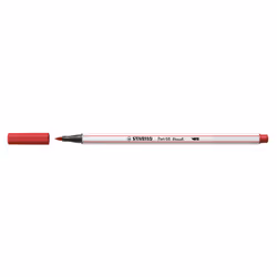 STABILO Pen 68 brush, Medio, 1 colori, Rosso, Punta del pennello, Fibra, Rosso, Bianco