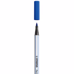 STABILO Pen 68 brush, 1 colori, Blu, Punta del pennello, Fibra, Blu, Bianco, Esagonale