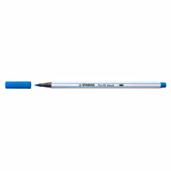 STABILO Pen 68 brush, 1 colori, Blu, Punta del pennello, Fibra, Blu, Bianco, Esagonale