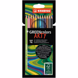 STABILO GREENcolors - ARTYLine - Astuccio da 12 pastelli colorati, Multicolore, 12 pz
