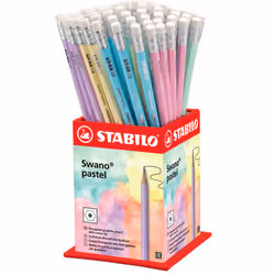 STABILO Swano Pastel, HB, Albicocca, Blu, Verde, Rosa, Viola, Giallo, Esagonale, 90 mm, 90 mm, 200 mm