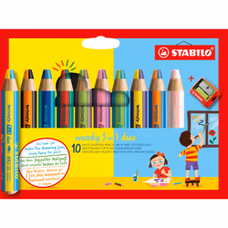 STABILO woody 3 in 1 duo, Multicolore, 10 pz