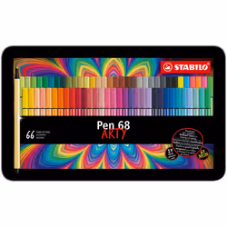 STABILO Pen 68 ARTY, Medio, 65 colori, Multicolore, Tipo di punta, 1 mm, Multicolore