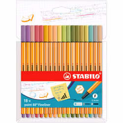 STABILO Point 88, Colori assortiti, Colori assortiti, Esagonale, Metallo, 0,4 mm, Germania