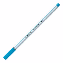 STABILO Pen 68 brush, 1 colori, Azzurro, Punta del pennello, Fibra, Blu, Bianco, Esagonale