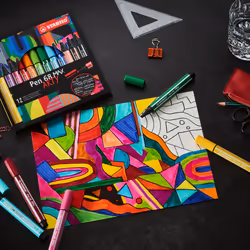 STABILO Pen 68 MAX marcatore Nero, Blu, Rosso 4 pz - Vista aggiuntiva 4