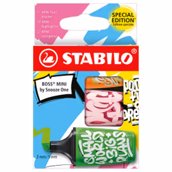 STABILO BOSS MINI by Snooze One, 3 pz, Verde, Arancione, Rosa, 3 anno/i, Multicolore, 2 mm, 5 mm