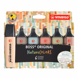 STABILO BOSS NatureColors evidenziatore 6 pz Punta smussata Nero, Bronzo, Marrone, Verde, Grigio, Verde chiaro - Vista aggiuntiva 4