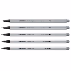 STABILO Creative Tips marcatore Nero, Grigio chiaro 10 pz