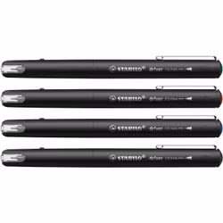 STABILO dr!ver penna tecnica Fine Nero, Blu, Verde, Rosso 4 pz