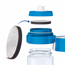 Brita Borraccia filtrante per acqua, Blu (0.6l) - incl. 1 filtro MicroDisc per la riduzione di cloro, erbicidi, pesticidi e impurità