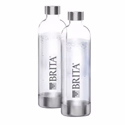 Brita 1043722, Bottiglia di carbonatazione, Trasparente, PET, 1 L, 2 pz, Bisfenolo A (BPA)