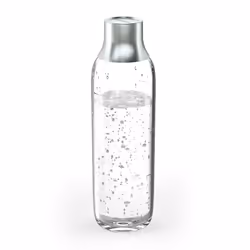 Brita 1046733, Bottiglia di carbonatazione, Grigio, Trasparente, Vetro, Acciaio inox, 1 L, sodaTRIO, sodaTRIO pro, 2 pz