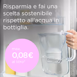 Brita Caraffa filtrante acqua Style Essential Stone Blue (2.4L) incl. 3x filtro MAXTRA PRO PURE PERFORMANCE che riduce cloro, calcare, PFAS e metalli - Adatta alla porta del frigorifero, con indicatore LED - Vista aggiuntiva 5