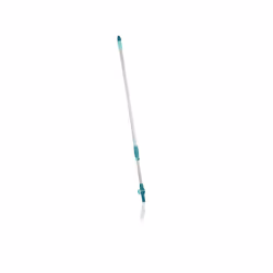 Leifheit Manico telesc. acciaio 110-190 cm con snodo, Manico per mocio, Grigio, Turchese, Poliammide, Polipropilene (PP), Gom ...