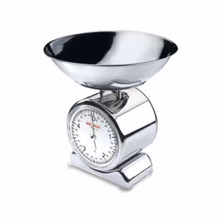 Soehnle Silvia, Bilancia da cucina meccanica, 5 kg, 20 g, Acciaio, Acciaio inox, Superficie piana