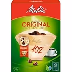 Melitta 102, Cestello, Filtro per caffè usa e getta, Carta, Marrone, Optima Timer, 80 pz