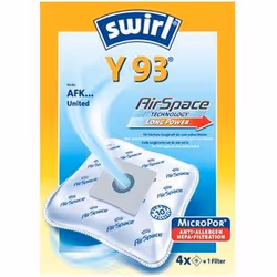 Swirl Y 93 / Y 95 AirSpace, Sacchetto per la polvere, Bianco, 4 pz, 1 pz