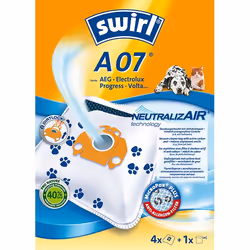 Swirl A 07 NeutralizAir, Sacchetto per la polvere, A cilindro, 4 pz