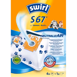 Swirl S 67 NeutralizAir, Sacchetto per la polvere, A cilindro, Blu, Bianco, 4 pz