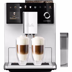 Melitta Latte Select, Macchina per espresso, 1,8 L, Chicchi di caffè, Macinatore integrato, 1400 W, Argento