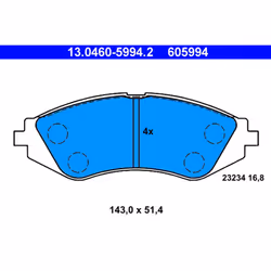 Set di pastiglie freno ATE 13.0460-5994.2, anteriore