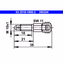 Apertura chiave 1 [mm]: 11. Dimensioni filettatura: M10x1. Indice: 03.3518-1900.2. Lunghezza [mm]: 21,0. Lunghezza totale [mm ...