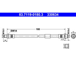 Tubo flessibile del freno ATE 83.7119-0180.3