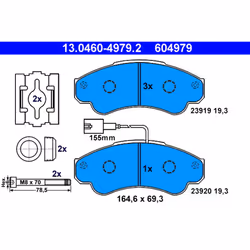 Set di pastiglie freno ATE 13.0460-4979.2, anteriore