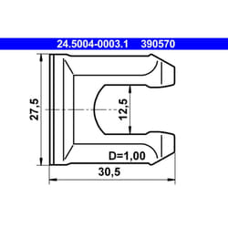 Supporto, tubo freno ATE 24.5004-0003.1