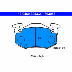 Set di pastiglie freno ATE 13.0460-3953.2, anteriore