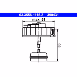 Diametro fino a [mm]: 51. Indice: 03.3556-1115.2. Lunghezza [mm]: 83,0. Numero del Produttore: 03.3556-1115.2. Produttore: AT ...