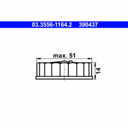 Altezza [mm]: 14,0, 14. Diametro fino a [mm]: 51. Indice: 03.3556-1164.2. Numero del Produttore: 03.3556-1164.2. Produttore:  ...