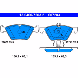 Set di pastiglie freno ATE 13.0460-7203.2, anteriore - Vista aggiuntiva 4