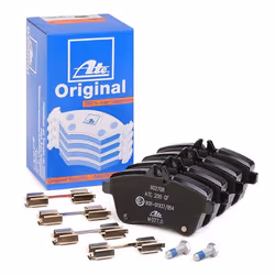 Kit pastiglie freno; ATE; predisposto per visualizzazione avviso usura, senza contatto segnalazione usura con bulloni pinza f ...