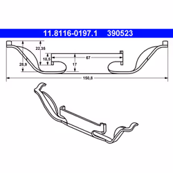 Molla, pinza freno ATE 11.8116-0197.1