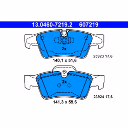 Altezza [mm]: 51,6, 59,6. Asse di sviluppo: Posteriore. Contatto di usura: No. Indice: 13.0460-7219.2. Larghezza [mm]: 140,1, ...