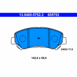 Set di pastiglie freno ATE 13.0460-5752.2, anteriore