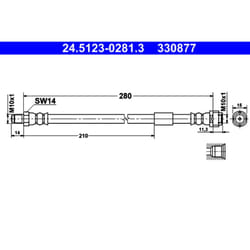 Tubo flessibile del freno ATE 24.5123-0281.3