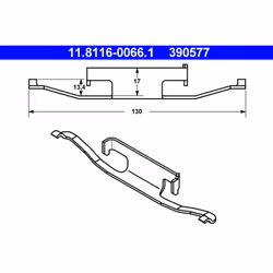 Molla, pinza freno ATE 11.8116-0066.1