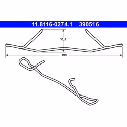 Molla, pinza freno ATE 11.8116-0274.1