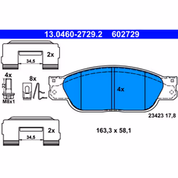 Set di pastiglie freno ATE 13.0460-2729.2, anteriore