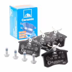 Kit pastiglie freno; ATE; Ceramic; senza contatto segnalazione usura, predisposto per visualizzazione avviso usura con bullon ...