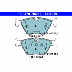 Set di pastiglie freno ATE 13.0470-7089.2, anteriore, Ceramica