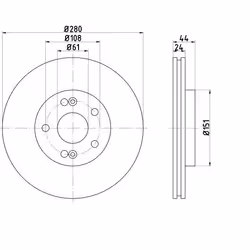 Barum Disco freno RENAULT: Scénic 1, LAGUNA 1 24,0mm 5 108,0mm ventilato legato /ad alto tenore di carbonio BAR24171 7700802231,7700830283,7701204305 - Vista aggiuntiva 4